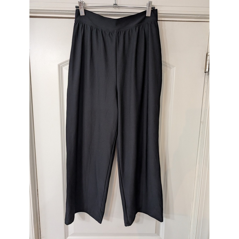 Spanx Black Wide Leg Elastic Waist Trousers Pants Women Medium flowy dancer yoga